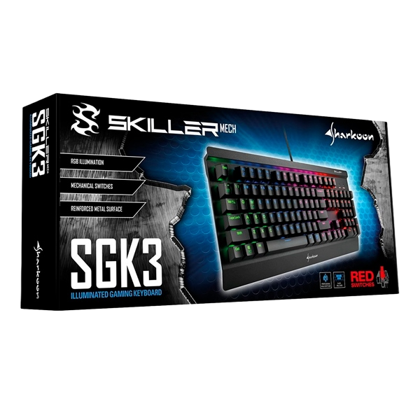 Sharkoon Skiller mech SGK3 RGB switch red  Teclado Sharkoon Skiller mech SGK3 RGB switch red  Teclado