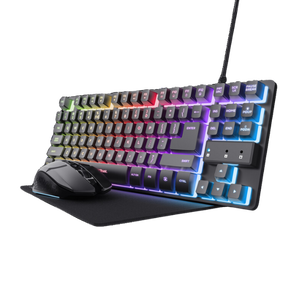 Trust GXT794  Pack Gaming  3en1   Teclado  Ratón Inalámbrico  Alfombrilla  Negro