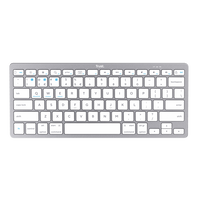 Trust Basics Bluetooth Plata | Teclado inalámbrico Ultrafino Compatible PC Mac y Smart TV