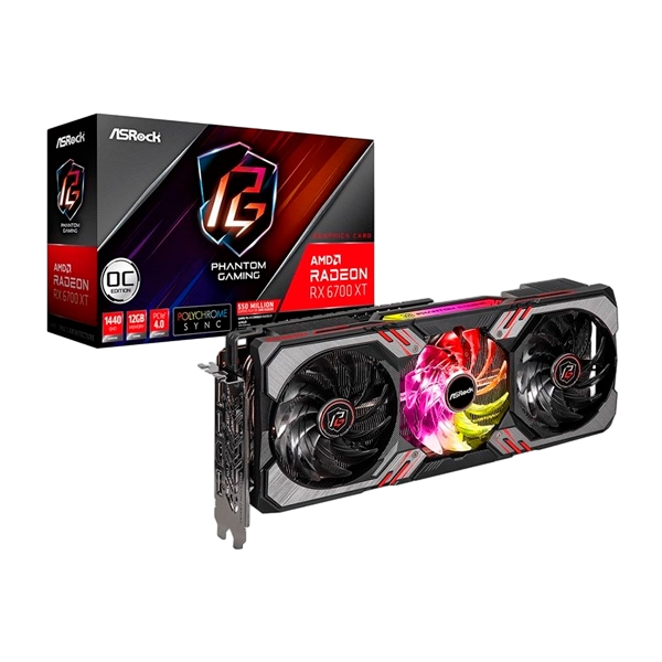 Asrock Radeon RX6700 XT OC Phantom Gaming 12GB GDDR6 Tarjeta Gráfica AMD Asrock Radeon RX6700 XT OC Phantom Gaming 12GB GDDR6 Tarjeta Gráfica AMD