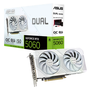 ASUS Dual RTX 5060 White OC  Tarjeta Gráfica 8GB GDDR7