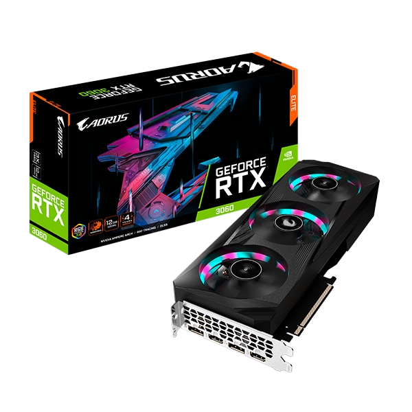 Aorus GeForce RTX3060 Elite 12GB GDDR6  Gráfica Aorus GeForce RTX3060 Elite 12GB GDDR6  Gráfica