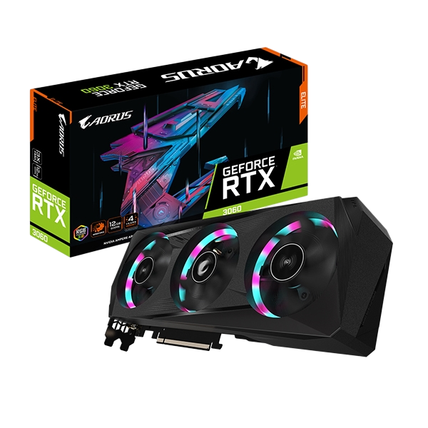 Aorus GeForce RTX3060 Elite 12GB GDDR6 LHR Gráfica Aorus GeForce RTX3060 Elite 12GB GDDR6 LHR Gráfica