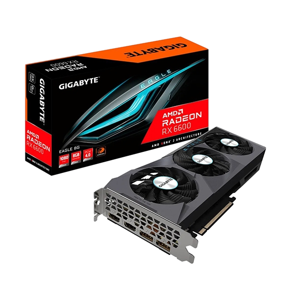Gigabyte Radeon RX6600 Eagle 8GB GDDR6  Tarjeta Gráfica AMD Gigabyte Radeon RX6600 Eagle 8GB GDDR6  Tarjeta Gráfica AMD