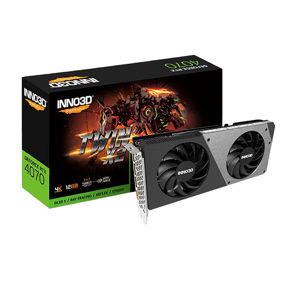 Inno3D GeForce RTX 4070 Twin X2 12GB GDDR6 DLSS3 Tarjeta Gráfica Nvidia Inno3D GeForce RTX 4070 Twin X2 12GB GDDR6 DLSS3 Tarjeta Gráfica Nvidia