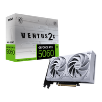 MSI GeForce RTX 5060 Ventus 2X OC White 8GB GDDR7 DLSS4 | Blanca | Tarjeta Gráfica Nvidia MSI GeForce RTX 5060 Ventus 2X OC White 8GB GDDR7 DLSS4 | Blanca | Tarjeta Gráfica Nvidia