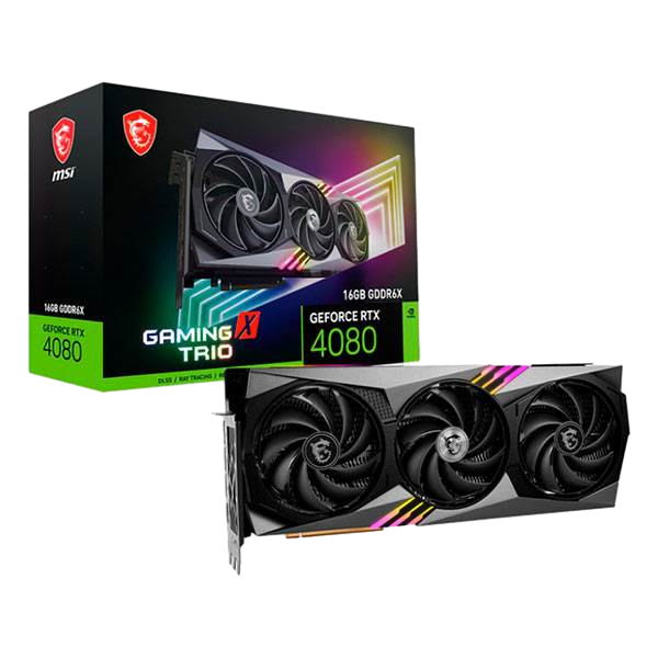 MSI GeForce RTX 4080 Gaming X Trio 16GB GDDR6X DLSS3 Tarjeta Gráfica Nvidia MSI GeForce RTX 4080 Gaming X Trio 16GB GDDR6X DLSS3 Tarjeta Gráfica Nvidia