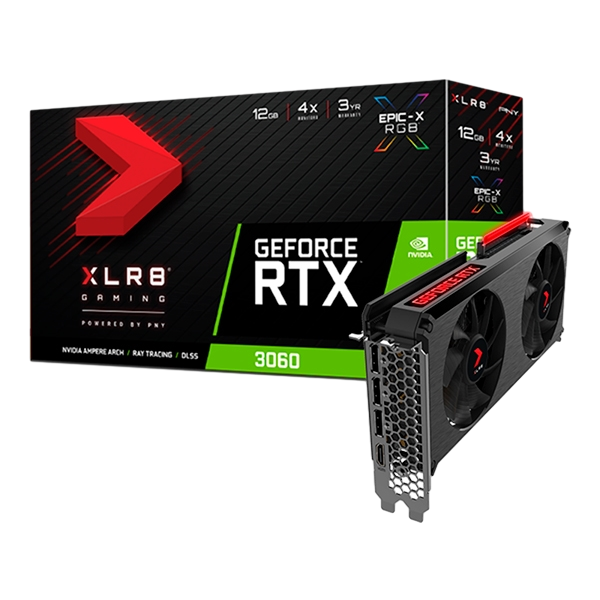 PNY GeForce RTX3060 XLR8 Gaming Revel EpicX RGB Dual Fan 12GB GDDR6 Gráfica PNY GeForce RTX3060 XLR8 Gaming Revel EpicX RGB Dual Fan 12GB GDDR6 Gráfica