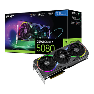 PNY GeForce RTX 5080 ARGB OC Triple Fan V2 16GB GDDR7 DLSS4  Tarjeta Gráfica Nvidia