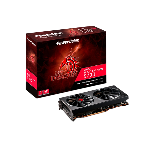 PowerColor Red Dragon Radeon RX5700 XT OC 8GB GDDR6  Tarjeta Gráfica AMD PowerColor Red Dragon Radeon RX5700 XT OC 8GB GDDR6  Tarjeta Gráfica AMD