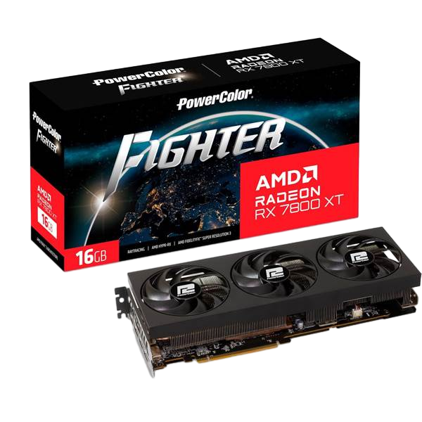 PowerColor Radeon RX 7800 XT Fighter  16GB GDDR6  Tarjeta Gráfica AMD PowerColor Radeon RX 7800 XT Fighter  16GB GDDR6  Tarjeta Gráfica AMD