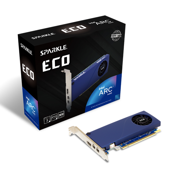 Sparkle Intel Arc A310 Eco Low Profile 4GB GDDR6 Tarjeta Gráfica Intel Sparkle Intel Arc A310 Eco Low Profile 4GB GDDR6 Tarjeta Gráfica Intel