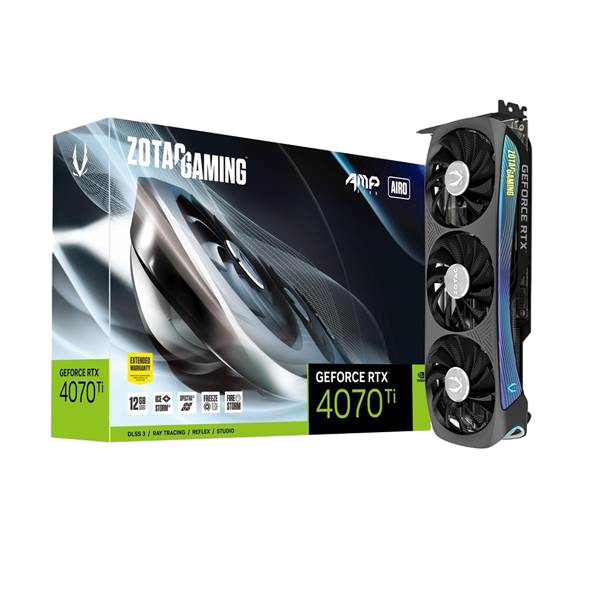 Zotac GeForce RTX 4070 Ti AMP AIRO 12GB GDDR6X DLSS3 Tarjeta Gráfica Nvidia Zotac GeForce RTX 4070 Ti AMP AIRO 12GB GDDR6X DLSS3 Tarjeta Gráfica Nvidia