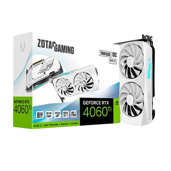 Zotac GeForce RTX 4060 Ti Twin Edge White 8GB GDDR6 DLSS3 Tarjeta Gráfica Nvidia Zotac GeForce RTX 4060 Ti Twin Edge White 8GB GDDR6 DLSS3 Tarjeta Gráfica Nvidia