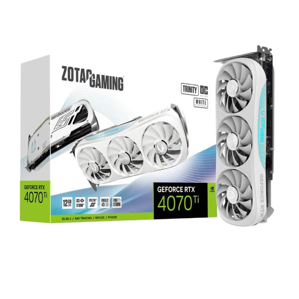 Zotac GeForce RTX 4070 Ti Trinity OC White 12GB GDDR6X DLSS3 Tarjeta Gráfica Nvidia Zotac GeForce RTX 4070 Ti Trinity OC White 12GB GDDR6X DLSS3 Tarjeta Gráfica Nvidia