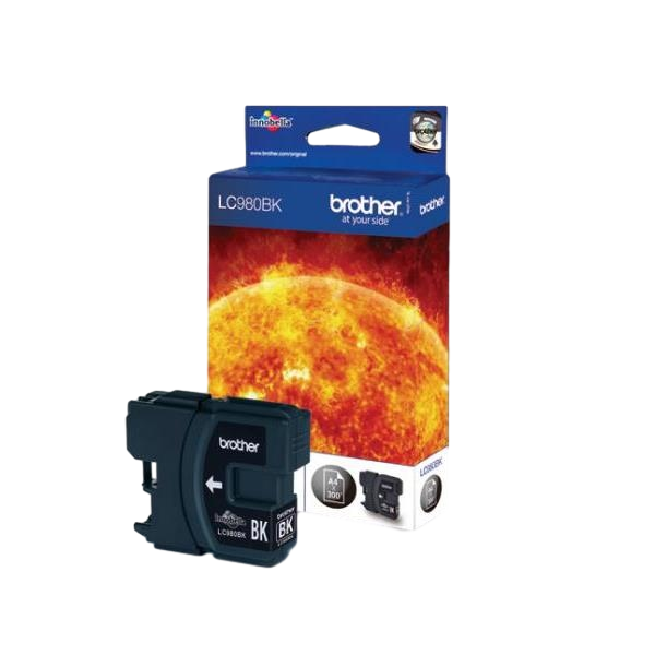 Brother LC980BK negro 300 pag  Tinta Brother LC980BK negro 300 pag  Tinta