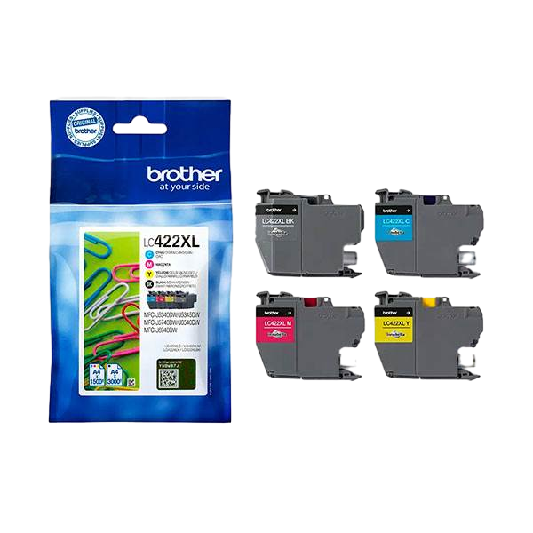 Pack de 4 cartuchos originales Brother LC422XLVAL BKCMY Multipack alta duración Pack de 4 cartuchos originales Brother LC422XLVAL BKCMY Multipack alta duración