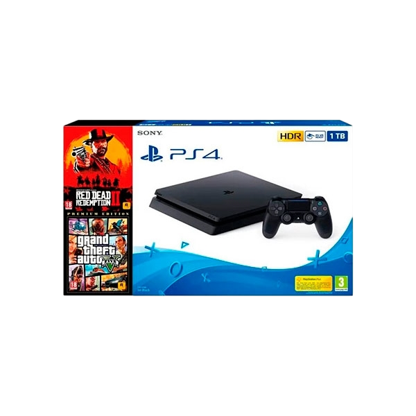Sony Pack PS4 1TB Consola  RDR2  GTA V Premium Sony Pack PS4 1TB Consola  RDR2  GTA V Premium