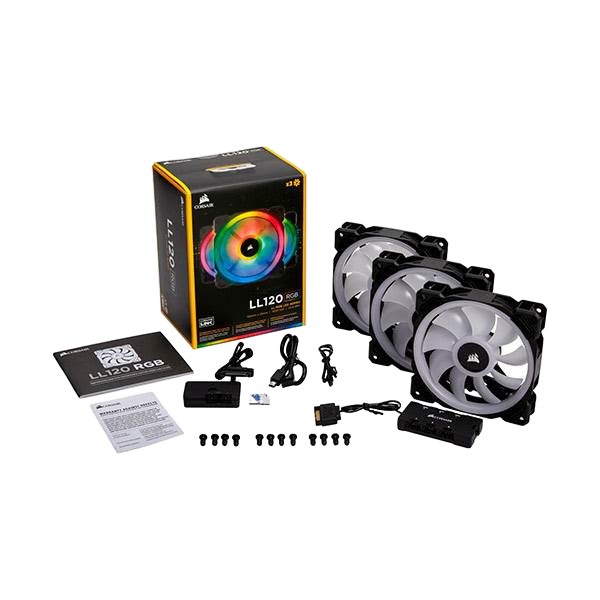 VENTILADOR CAJA ADICIONAL 12X12 CORSAIR LL120 RGB NEGRO PACK VENTILADOR CAJA ADICIONAL 12X12 CORSAIR LL120 RGB NEGRO PACK
