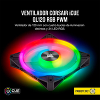 Corsair QL120 RGB 120mm Ventilador Corsair QL120 RGB 120mm Ventilador