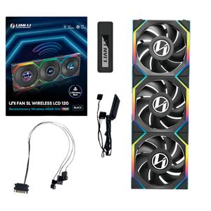 LIAN LI Unifan SL  Ventilador Wireless LCD Black Pack 3