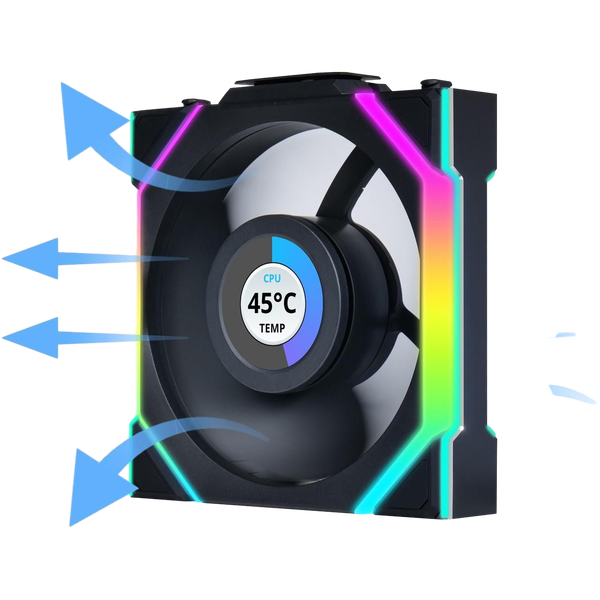 Lian Li UNI FAN SL Wireless Pantalla LCD 120 ARGB FAN Reverse Blade Pack de 3 Ventiladores Negros Lian Li UNI FAN SL Wireless Pantalla LCD 120 ARGB FAN Reverse Blade Pack de 3 Ventiladores Negros