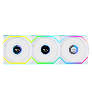 Lian Li UNI FAN SL Wireless Pantalla LCD 120 ARGB FAN White  Pack 3 Ventiladores Suplementarios