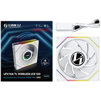 Lian Li UNI FAN TL Wireless Pantalla LCD 120 ARGB FAN Reverse Blade  Ventilador Suplementario Blanco