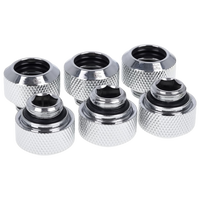 Alphacool para tubo rigido 13MM cromado pack 6  Racor