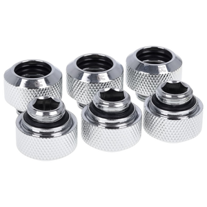 Alphacool para tubo rigido 13MM cromado pack 6  Racor