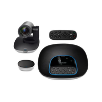Logitech Group Cámara  Sistema de manos Libres  Hub  Mando a distancia  Para Videoconferencias en salas de reunión grandes y medianas