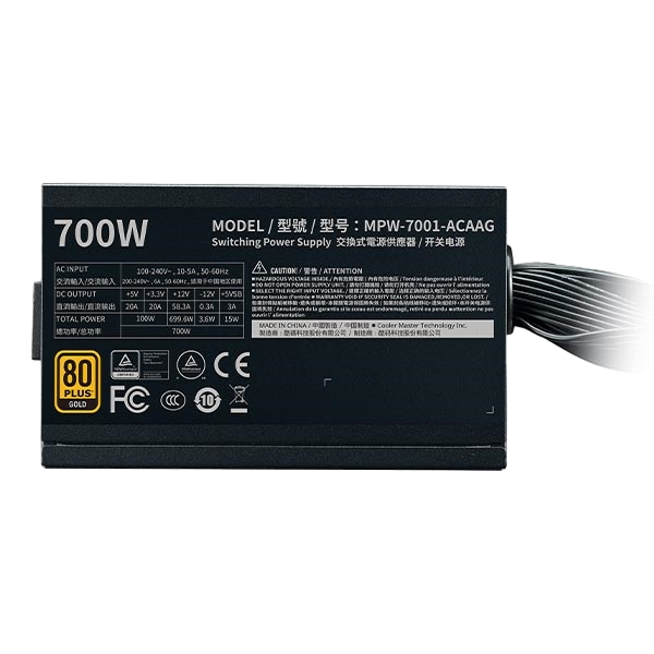 Cooler Master G700 Gold 700W 80 Gold Bulk  FA Cooler Master G700 Gold 700W 80 Gold Bulk  FA